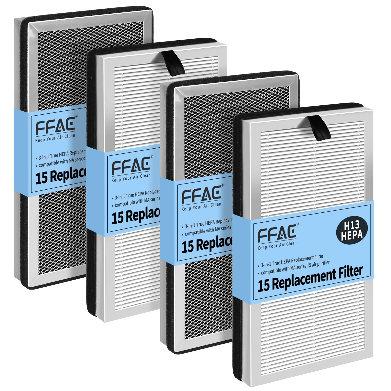 FFAC MA15 3-in-1 filter displaying three layers for cleaner air