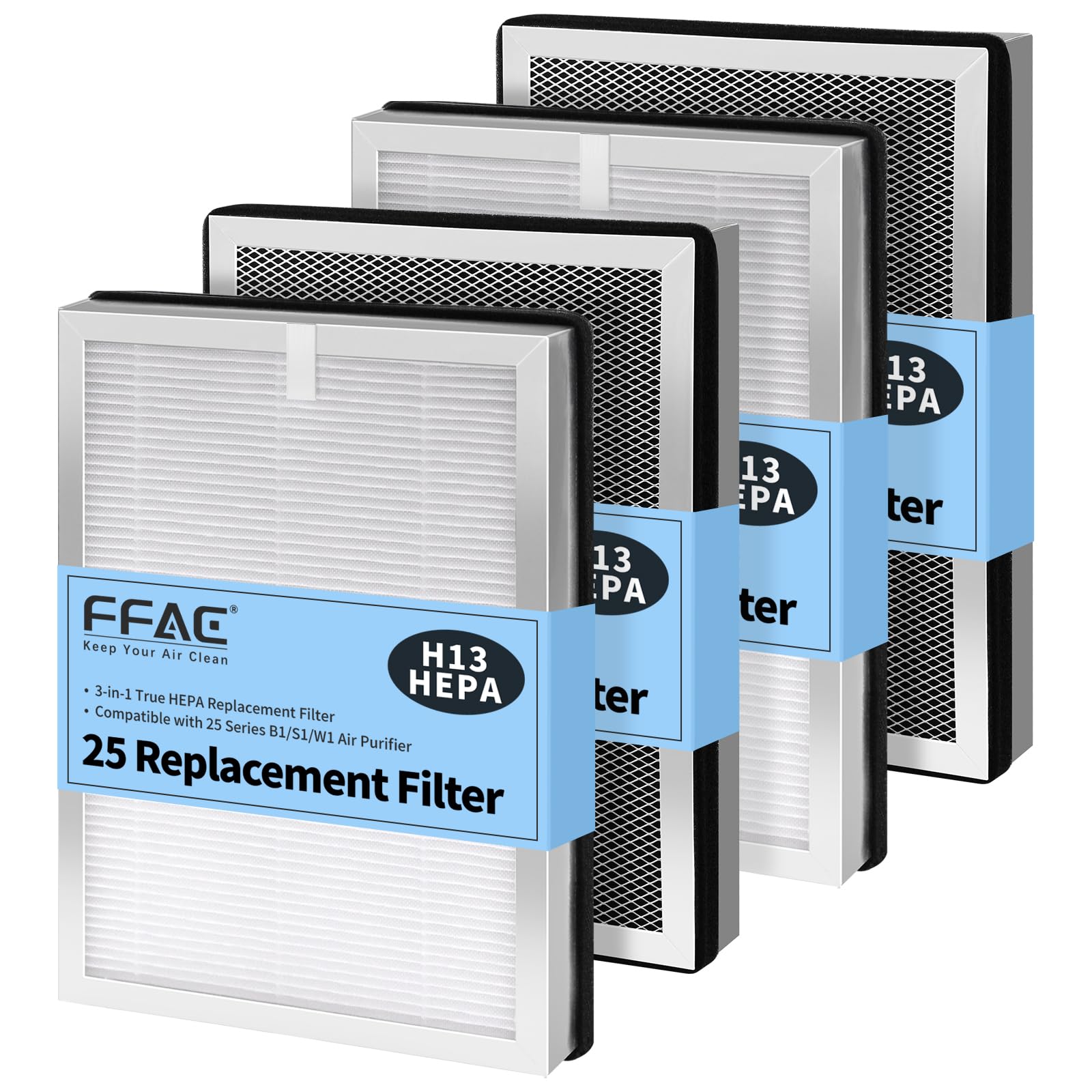FFAC MA-25 replacement filter packaging with triple-layer filtration for MA-25 purifiers.