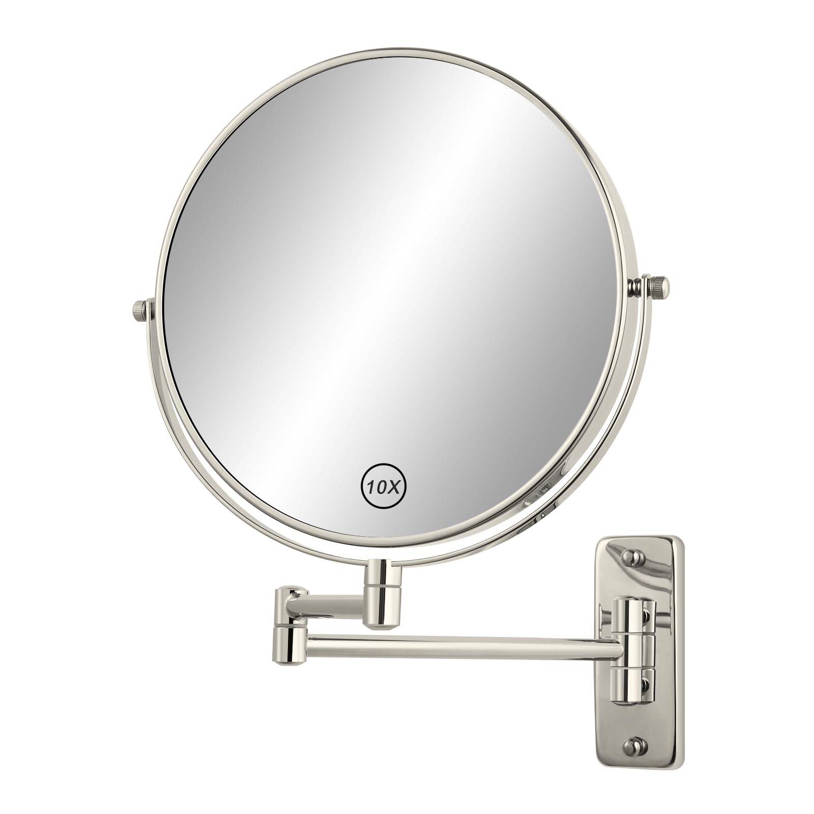 FFowcye 8-inch wall mount magnifying mirror with 1X and 10X clarity for precise grooming