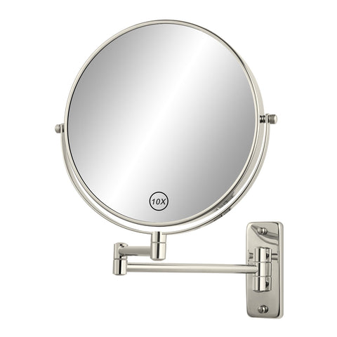 FFowcye 8-inch wall mount magnifying mirror with 1X and 10X clarity for precise grooming