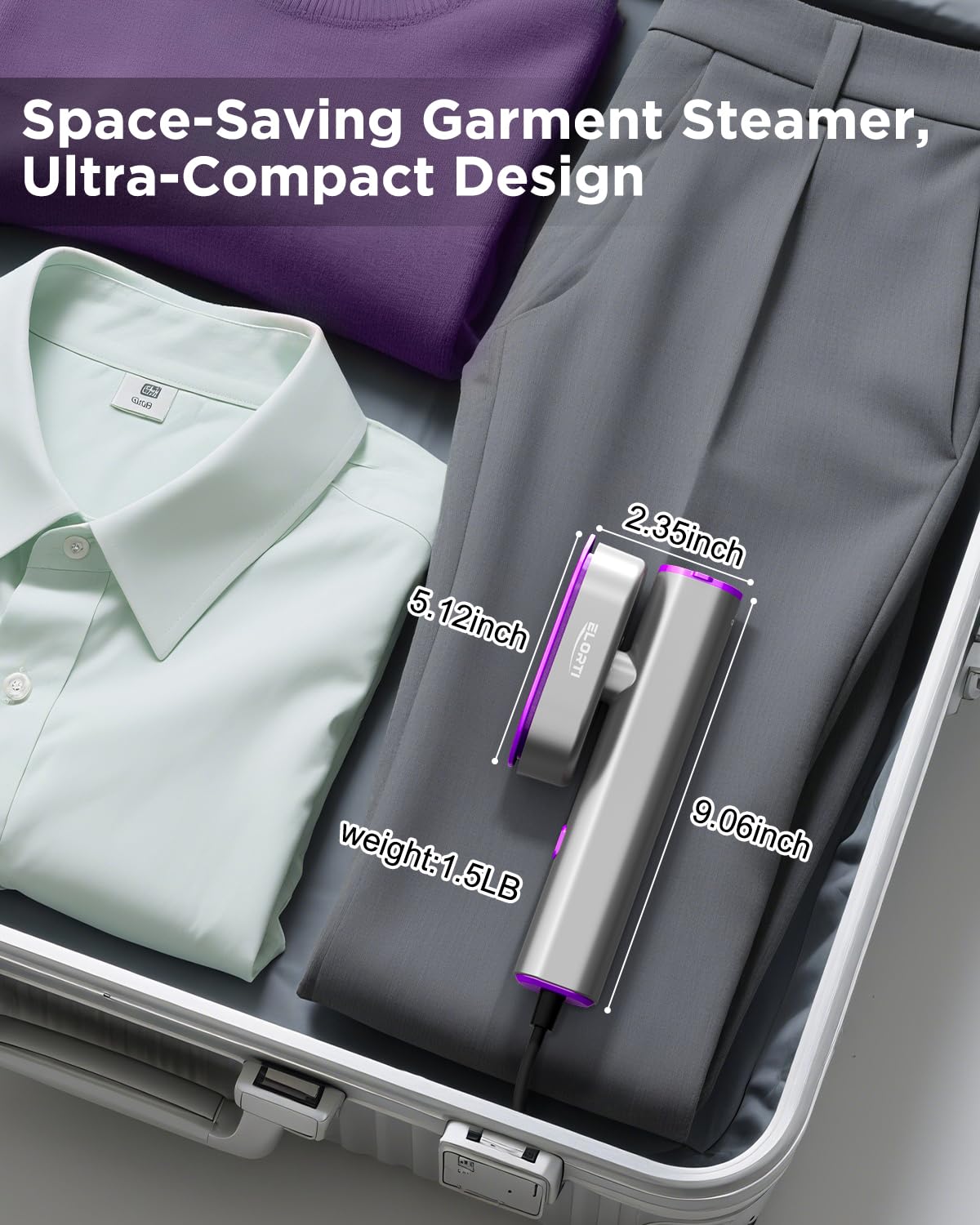 FFQ ELORTI steamer refreshes fabrics without scorching