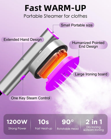 FFQ ELORTI travel pack-ready steamer fits in a bag