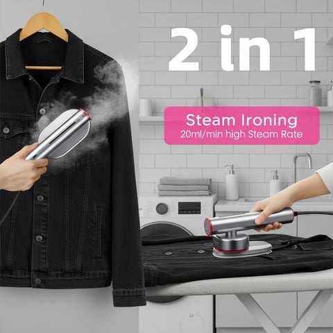 FFQ Travel Steamer 2-in-1 fabric care for delicate and heavy fabrics.