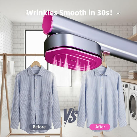 FFQ Travel Steamer 360-degree leak-proof head prevents spills during vertical steaming.