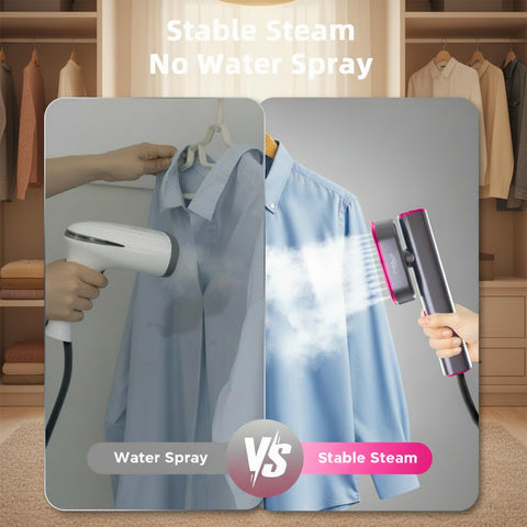 FFQ Travel Steamer included pouch and cup for spill-free refills.