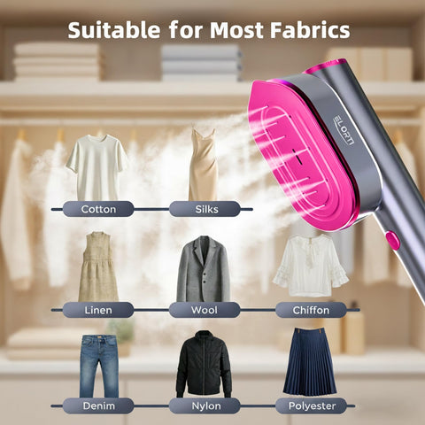 FFQ Travel Steamer large ceramic panel delivers even, smooth ironing results.