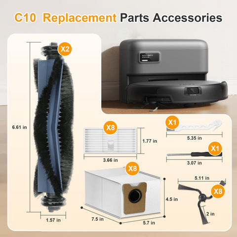 FFsign complete accessory kit for Eufy C10 self emptying RoboVac