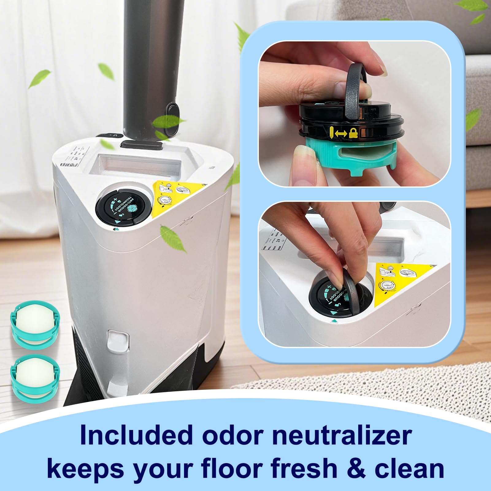 FFsign odor-neutralizer cartridge keeps your home smelling fresh between cleanings.