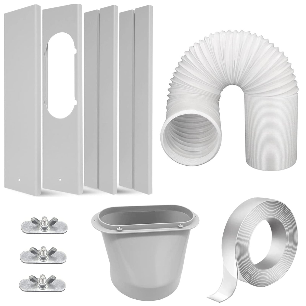 FFXWTSF window kit exhaust hose 15 cm enables efficient heat venting.
