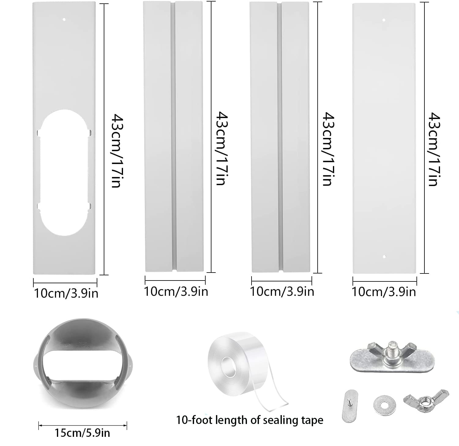 FFXWTSF window kit plates assembly shows sturdy reusable components for tight seals.