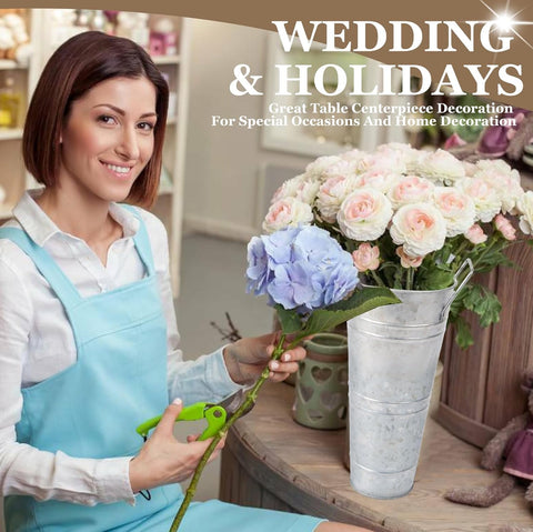 FGGHFT sturdy galvanized vase handles detail for easy placement and stability