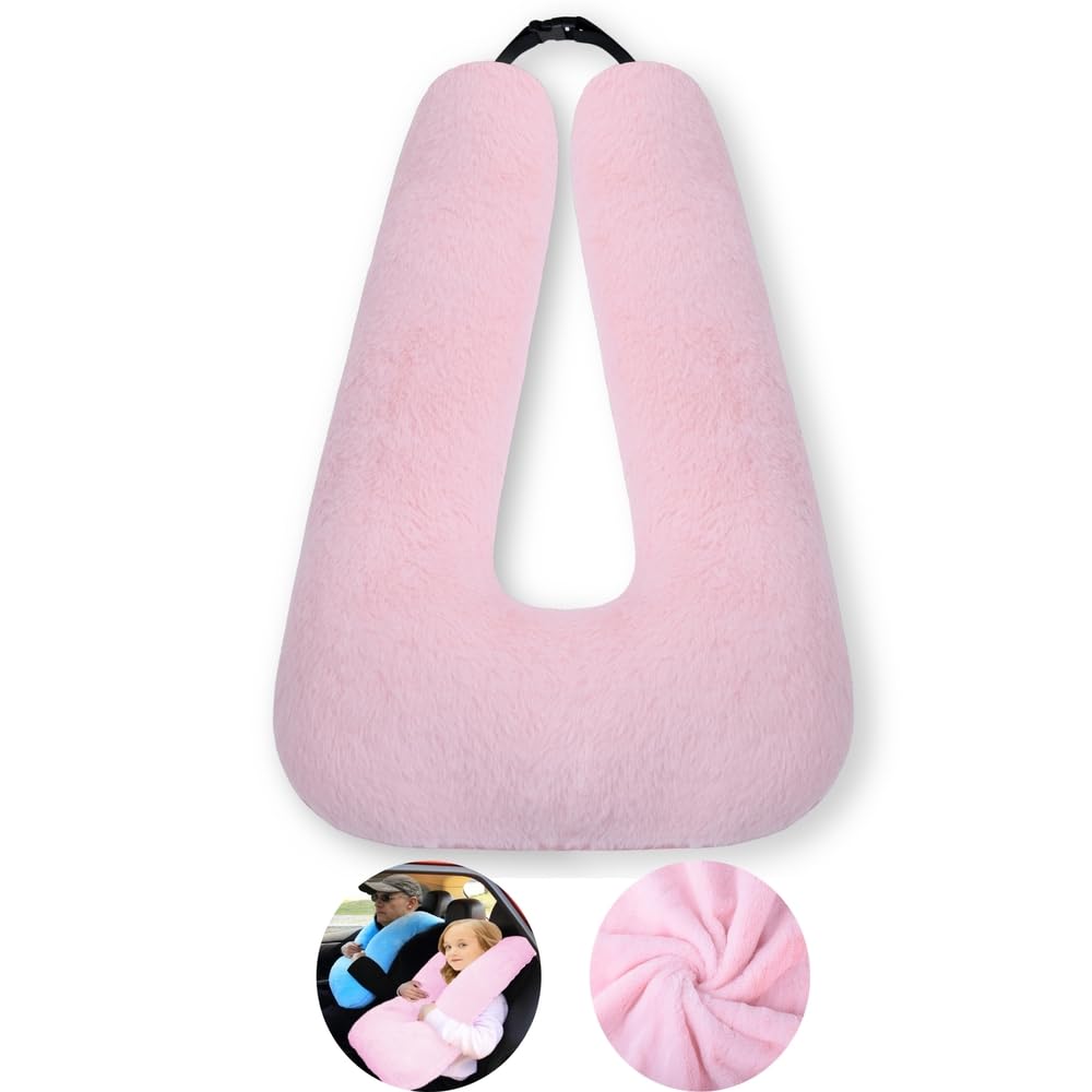 FHSGGP travel pillow in pink back seat provides secure head support
