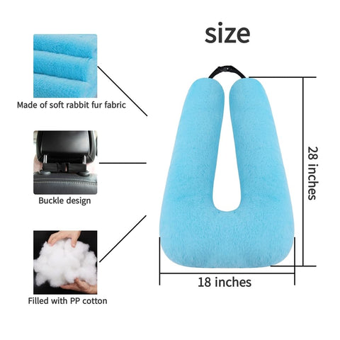 FHSGGP travel pillow on child in car demonstrates stable nap