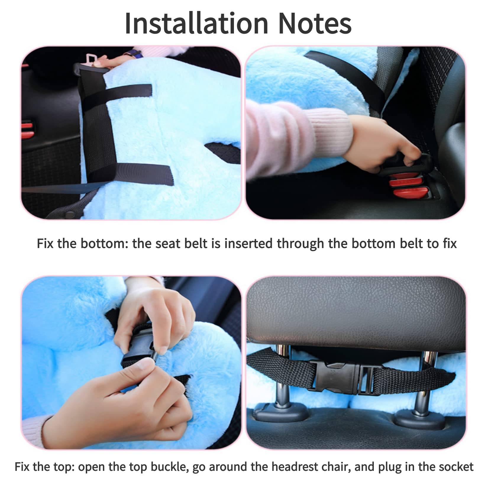 FHSGGP travel pillow helping kids stay comfy and safe in car.