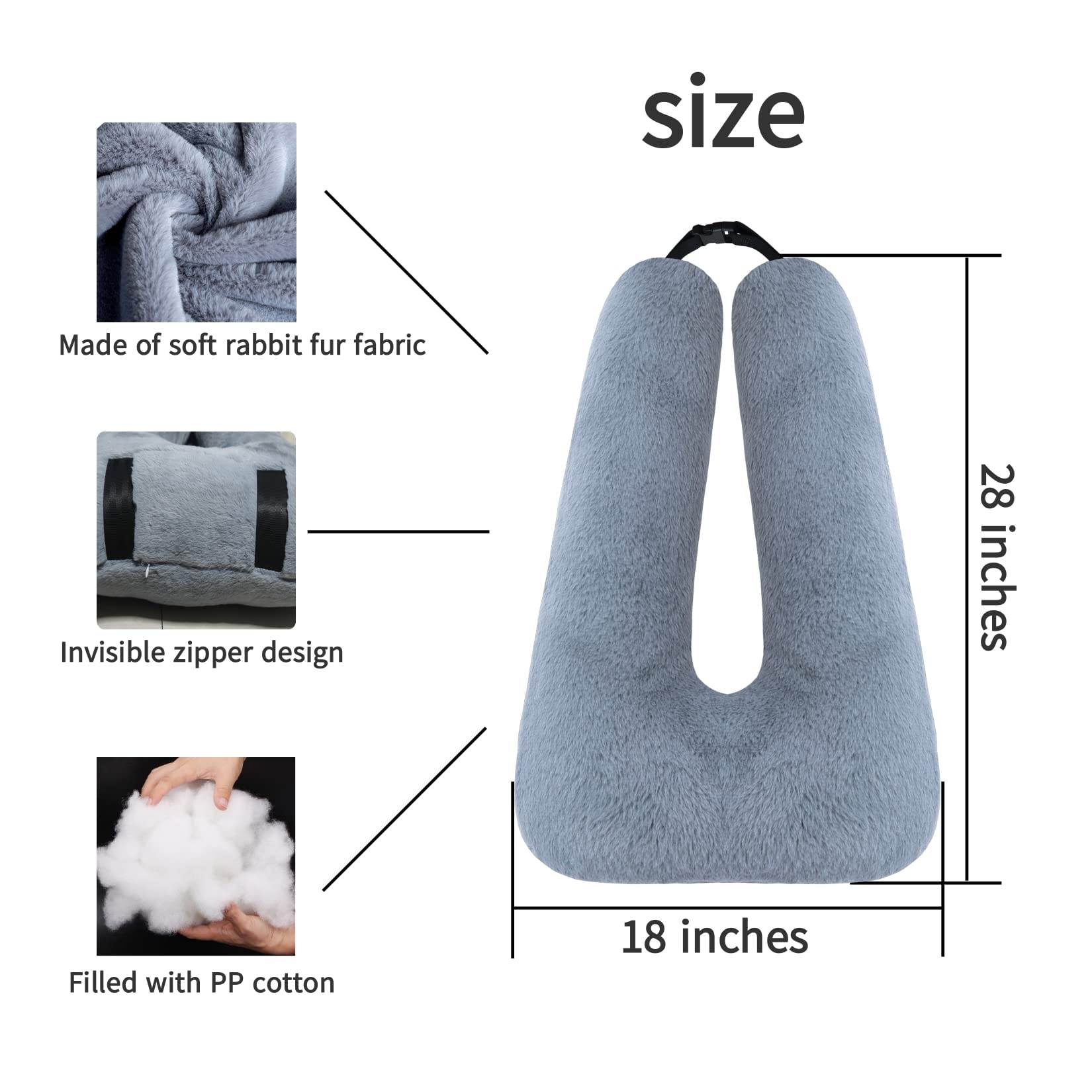 FHSGGP travel pillow showing safety belt design ensuring stable head positioning.