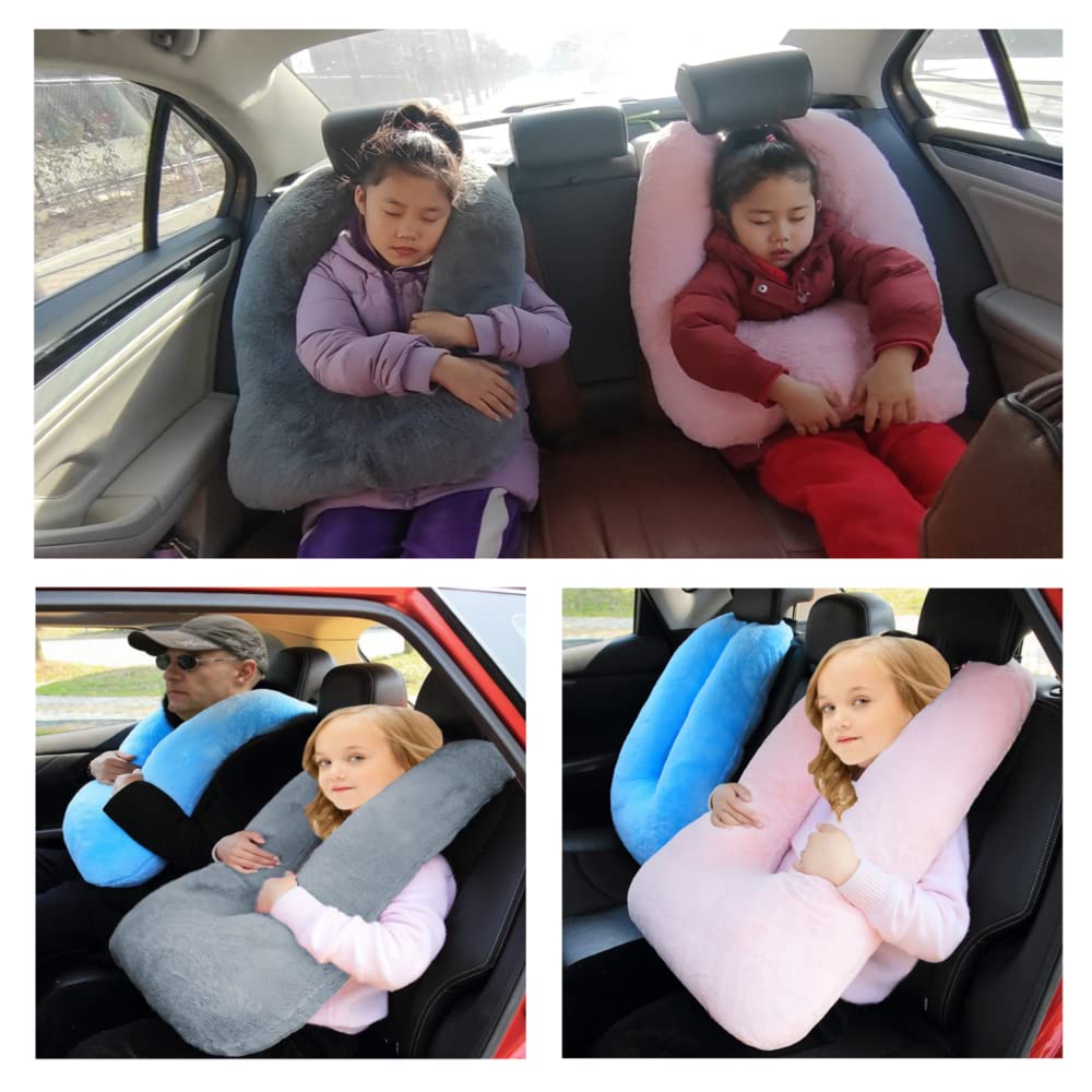 FHSGGP travel pillow with soft rabbit fur fabric offers all-season comfort.