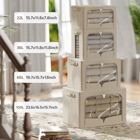 FHSQX beige foldable frame demonstrates space-saving stackable design
