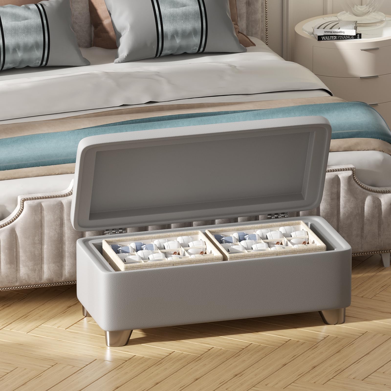 FHSQX foldable shoe bin with bottom support preserves shape when stored