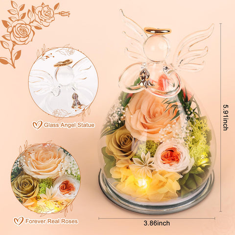 Fiaco angel figurine with LED glow, adds ambient romance to any space
