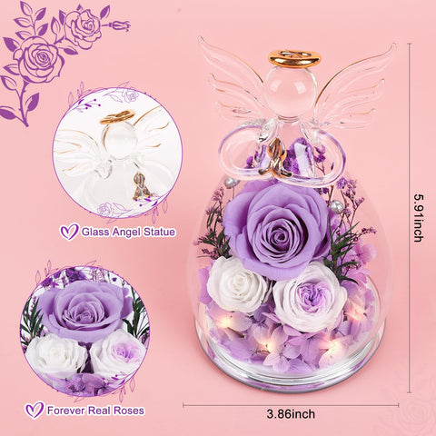 FIACO angel figurine with LED roses—warm ambiance for special occasions