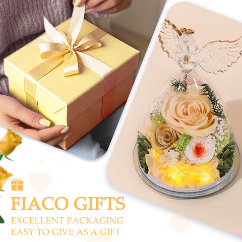 FIACO angel figurine with roses display elevating home decor