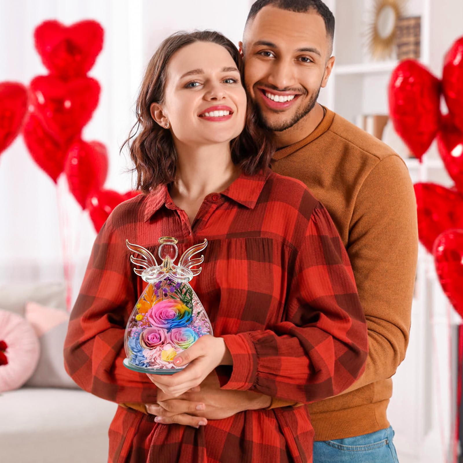 FIACO angel rose in glass gift ready in gift-ready packaging