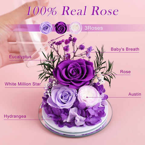 FIACO blue preserved rose bold decor piece