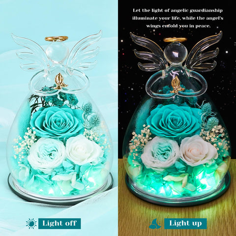 FIACO eternal rose dome display preserves color with no care