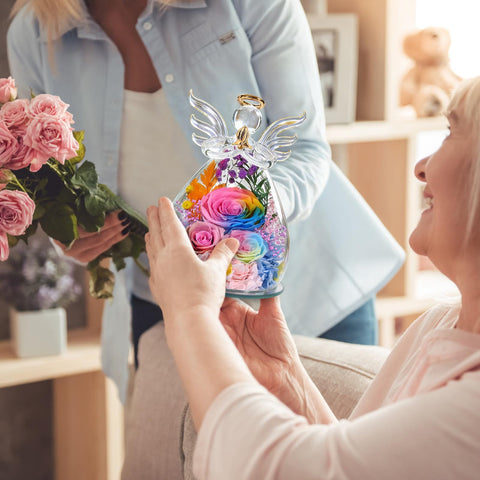 FIACO eternal roses in glass dome require no care for years