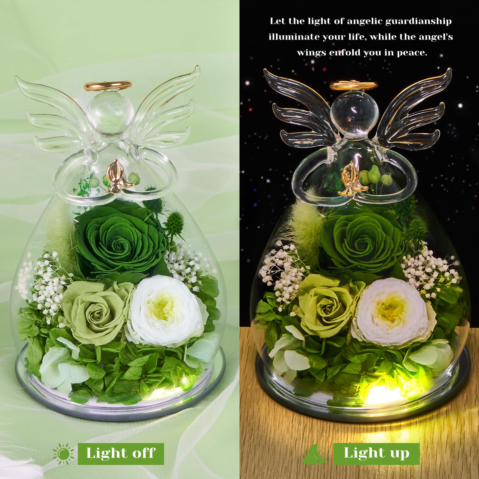FIACO eternal rose in a glass dome with vibrant color