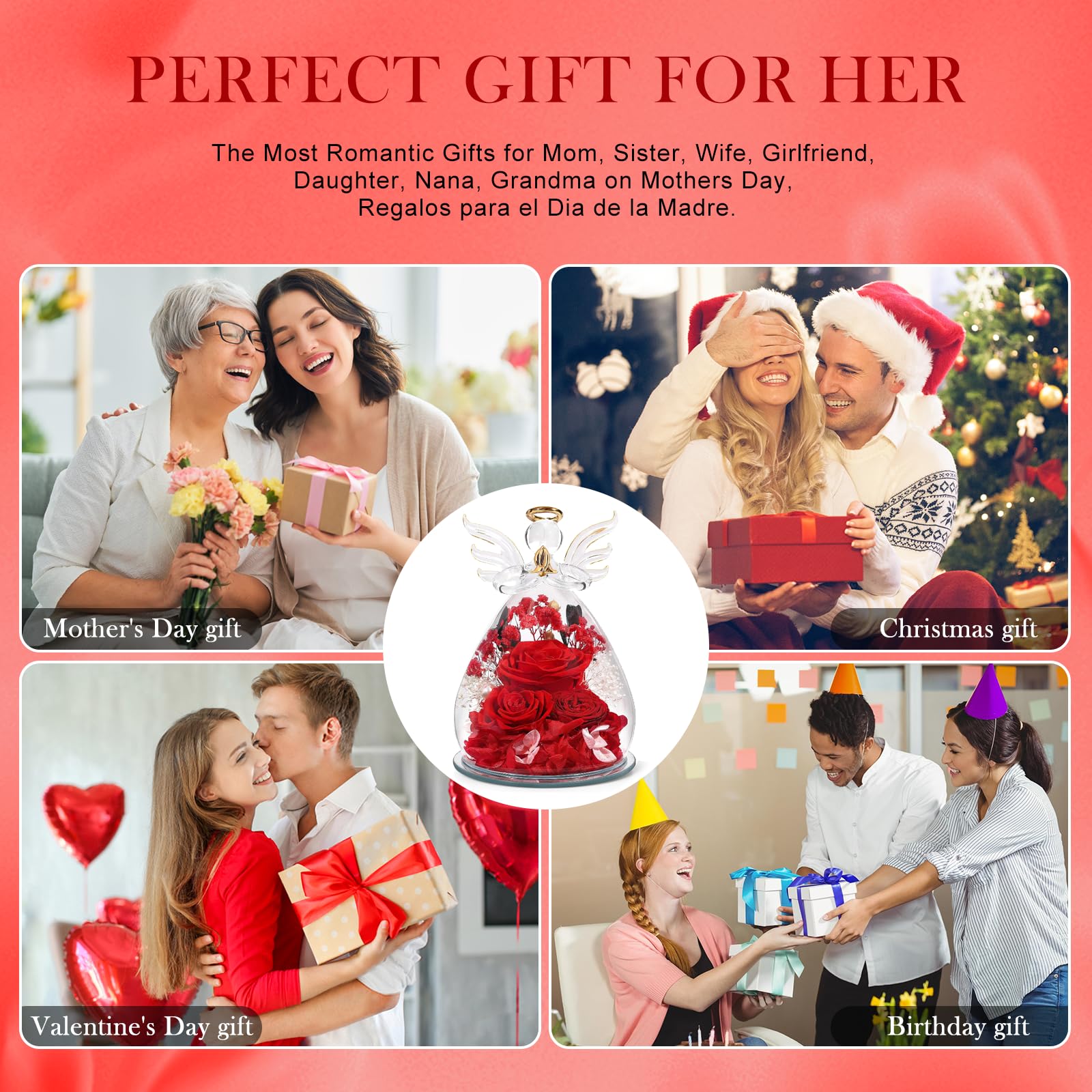 FIACO Rose in glass is a versatile token for Mother's Day, Christmas, or anniversaries.