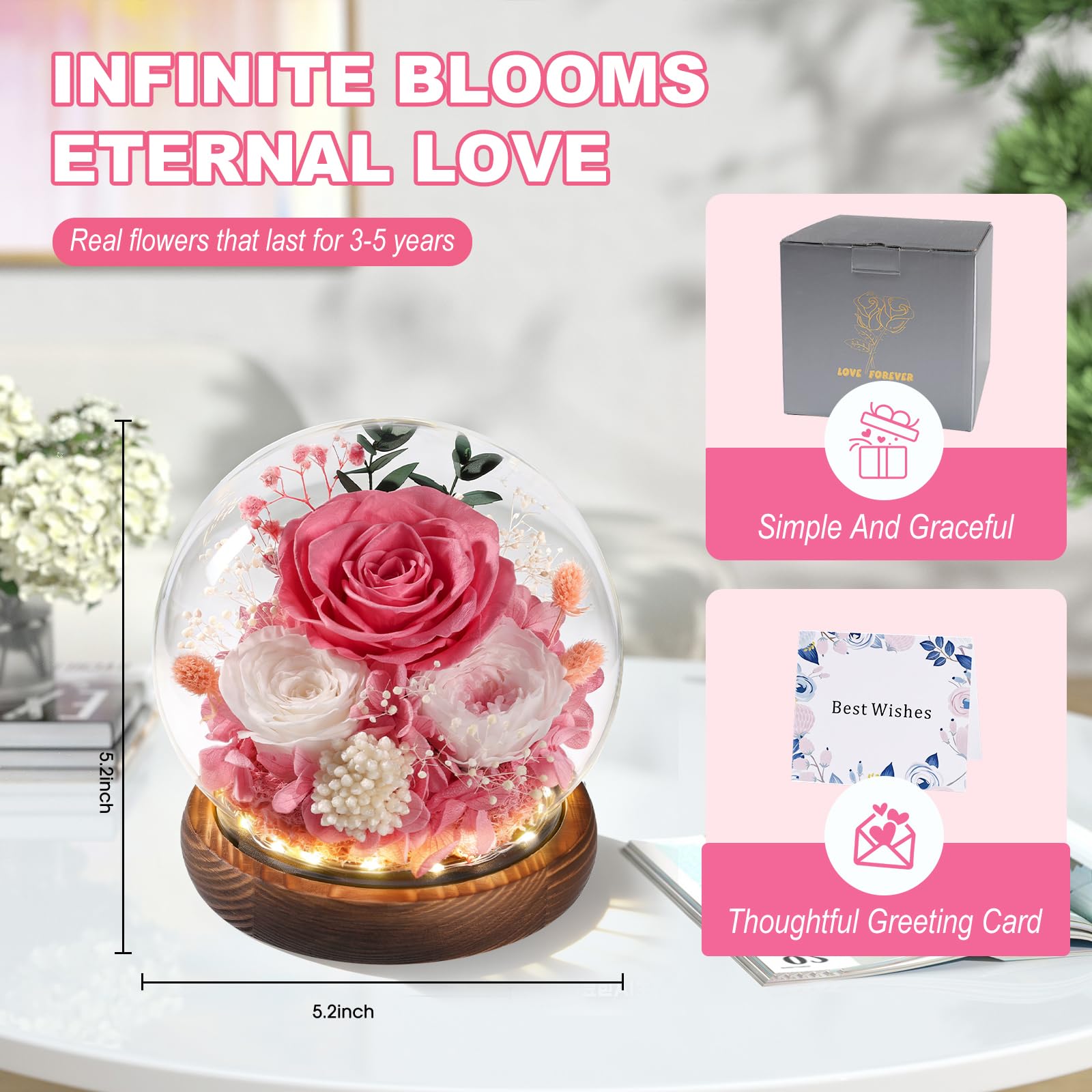 FIACO gift-ready preserved rose ideal for Mother's Day and anniversaries.