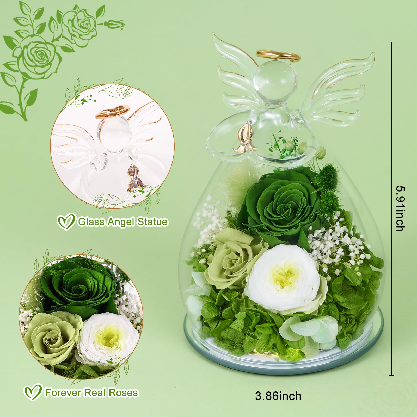 FIACO LED angel figurine glows softly for dining decor