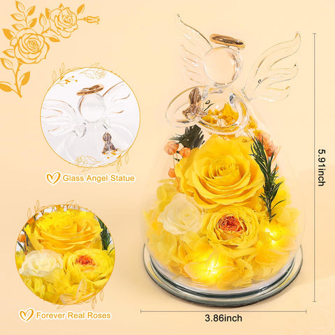 FIACO Mother's Day angel figurine with LED lights enhances cozy dinner ambiance.