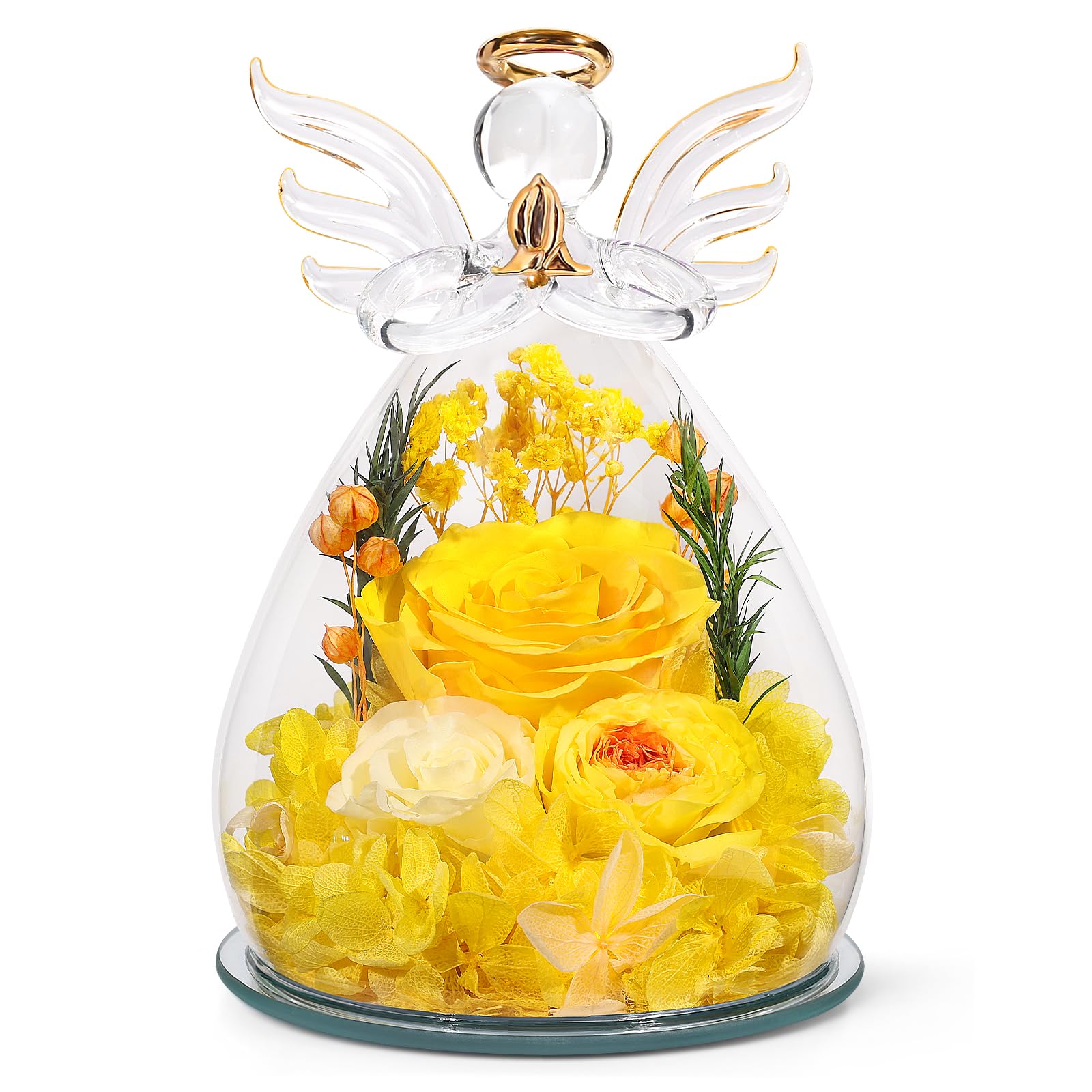 FIACO preserved rose angel in glass offers timeless elegance for heartfelt gifts.