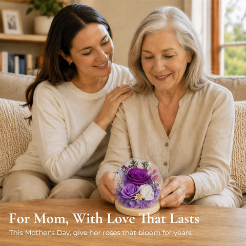 FIACO preserved-rose gift box delivers a timeless keepsake for mom.