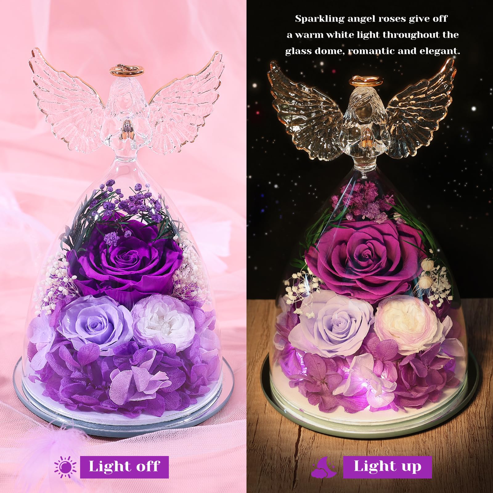 FIACO rose dome with warm lights as a centerpiece
