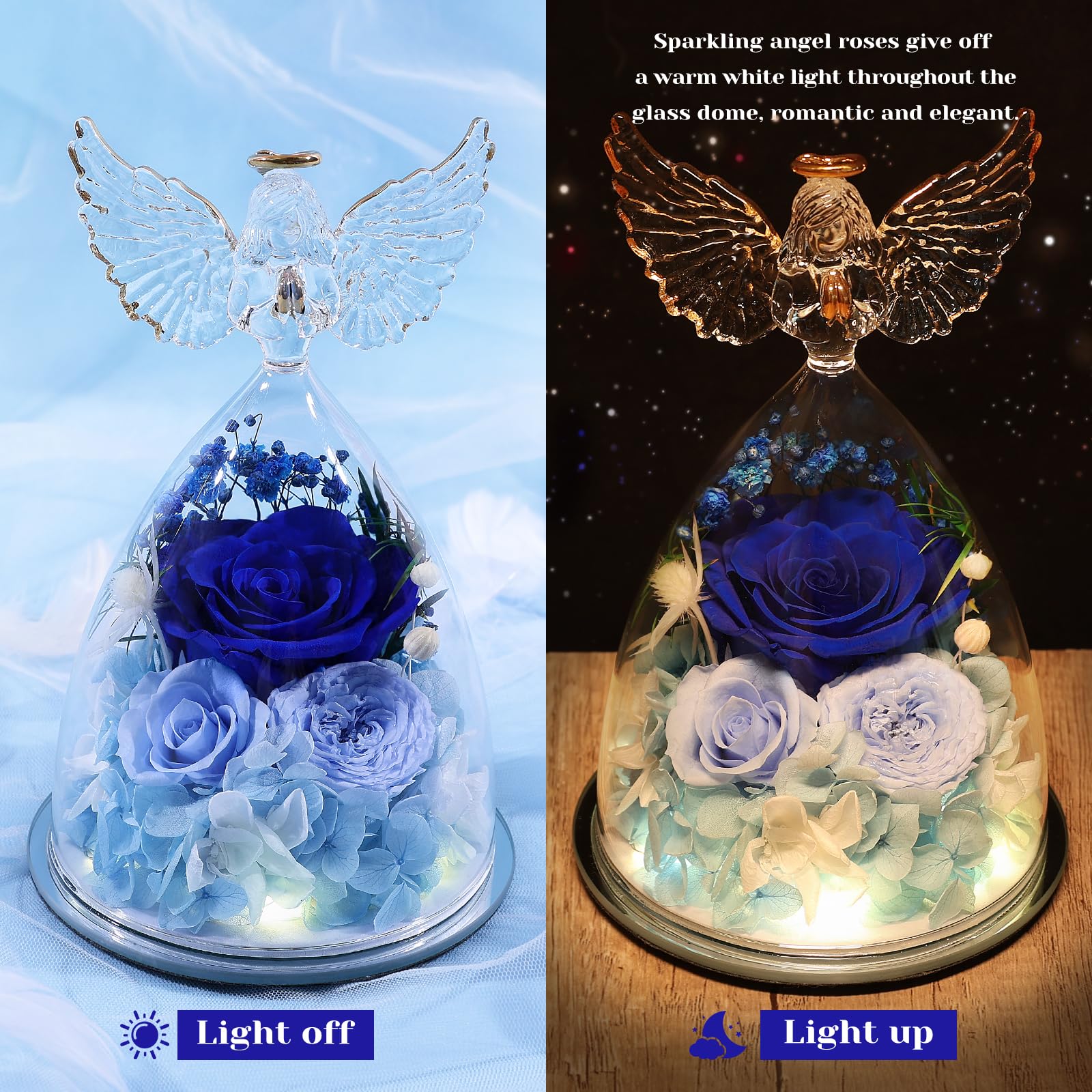 Fiaco three preserved roses create a lush, lasting centerpiece.