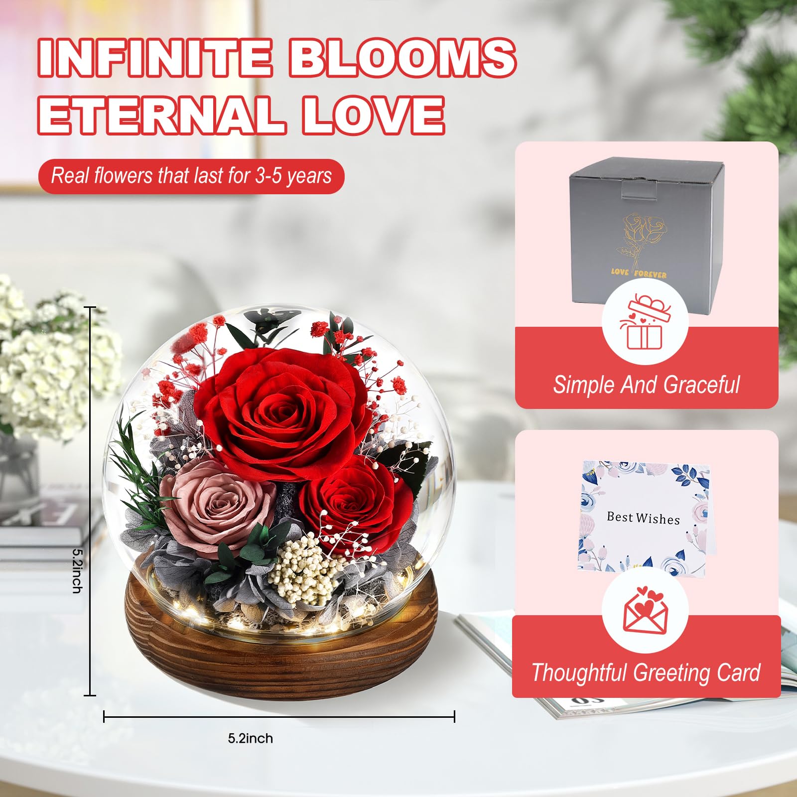FIACO Valentine's Day gift rose for birthdays and anniversaries.