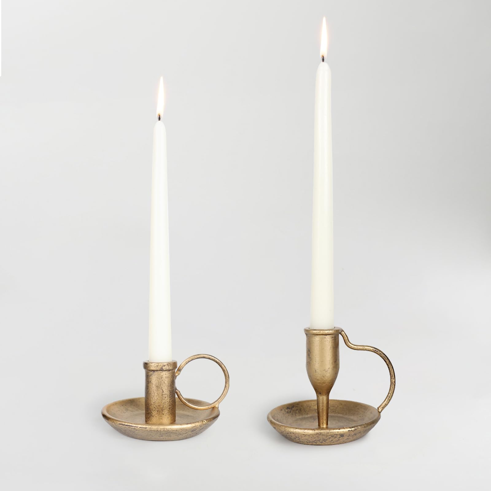FIAHOSEY iron taper candle holder with arc handle for portable centerpieces