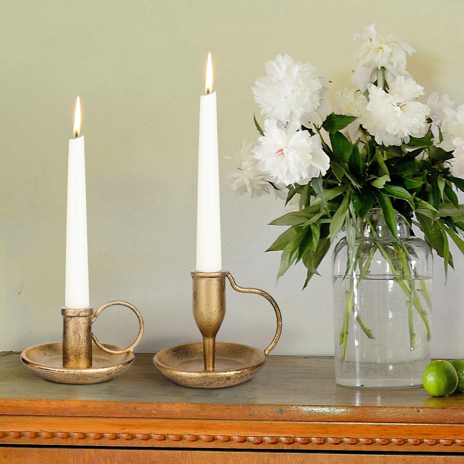 FIAHOSEY portable brass candle stands for room-to-room display