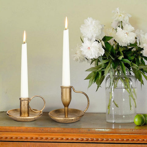 FIAHOSEY portable brass candle stands for room-to-room display