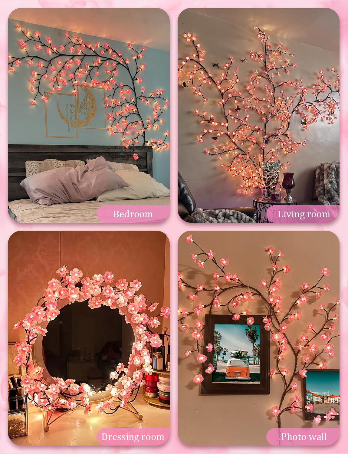 FIALAME Cherry Blossom Lights operate via remote control for effortless mood shifts.