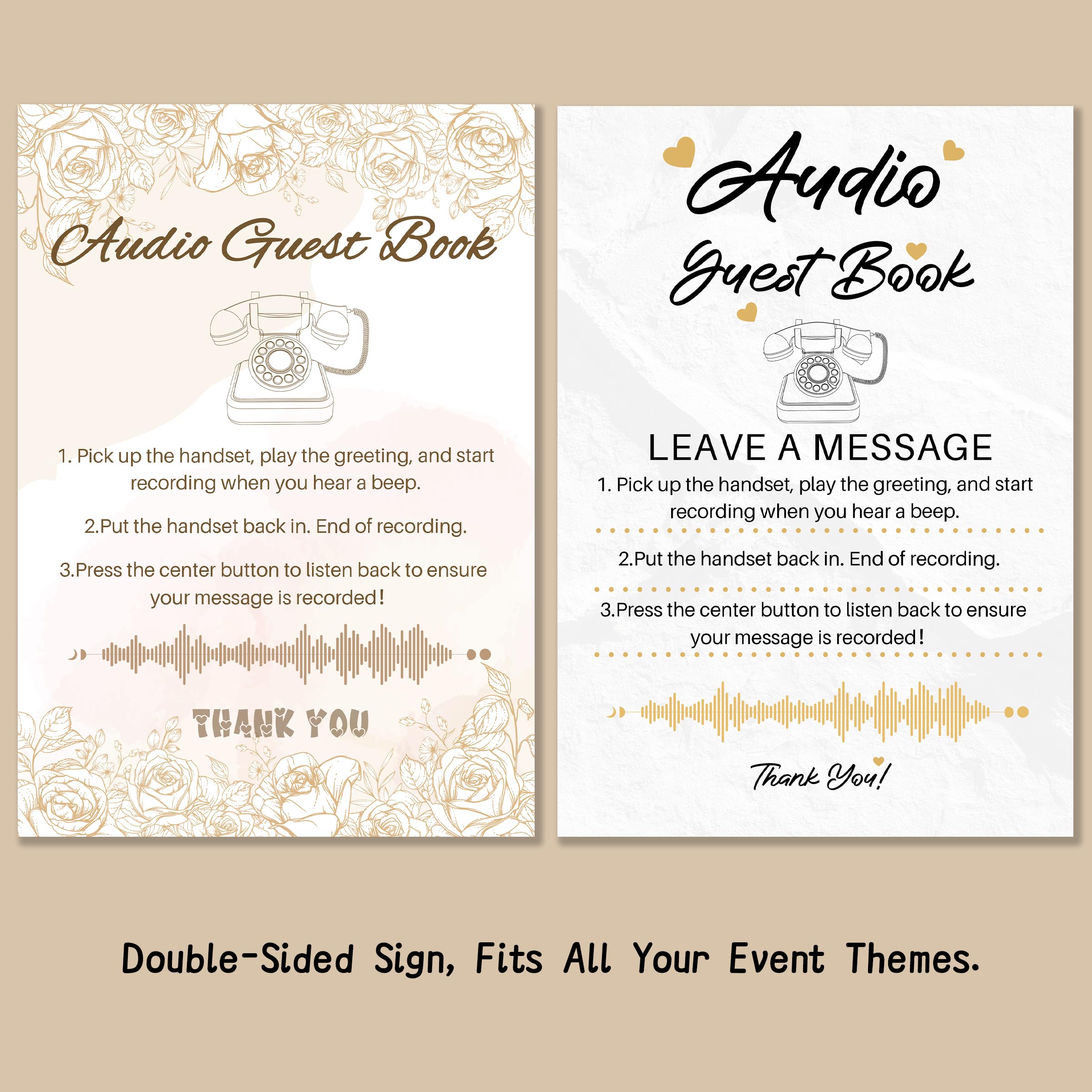 FiayaCom Audio Guest Book shows one-touch playback for instant sound recall.