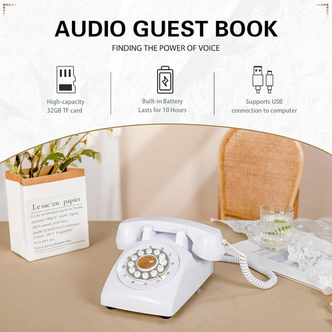 FiayaCom Audio Guest Book battery life highlights up to eight hours