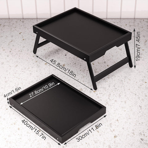 Fibogollo bamboo bed tray guardrail prevents spills and protects surfaces.