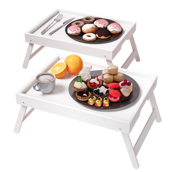 Fibogollo bamboo bed tray top view, ideal for breakfast in bed.