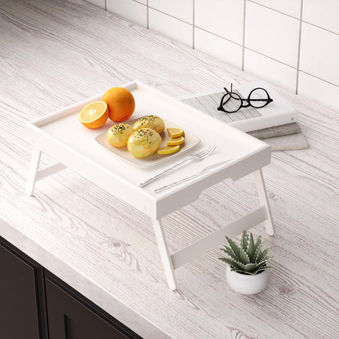 Fibogollo bamboo tray with ample workspace for meals or laptop use.