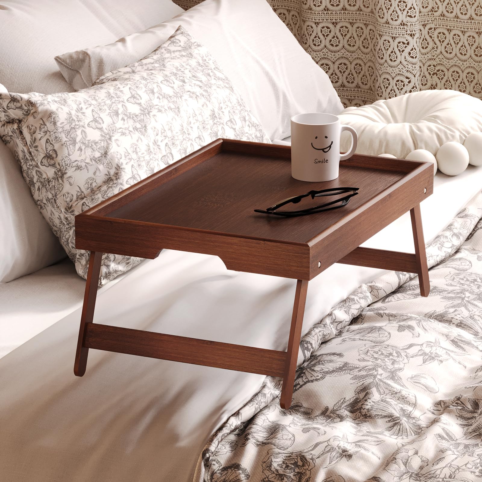 Fibogollo serving tray shows compact 15.75 by 11.81 inch surface for meals.
