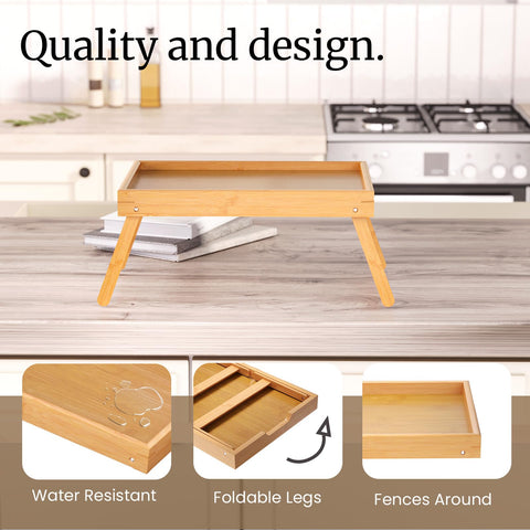 Fibogollo bamboo serving tray for cozy sofa dining.
